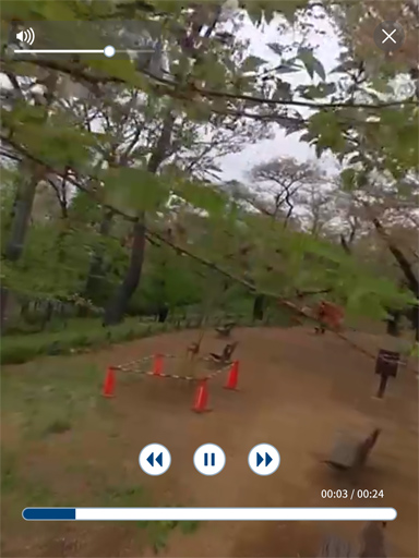360動画コンテンツ画面